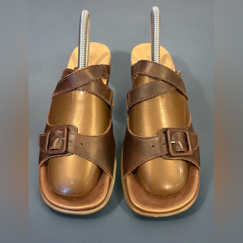 NAOT Brown Leather Platform Comfort Sandals Women’s Adjustable Buckle | size 10